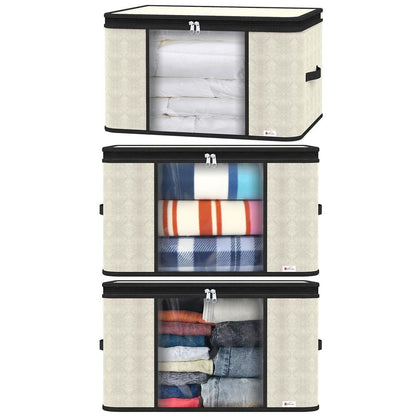 3pcs Deluxe Clothes Storage Bags Organizer Large Capacity Moisture-Proof