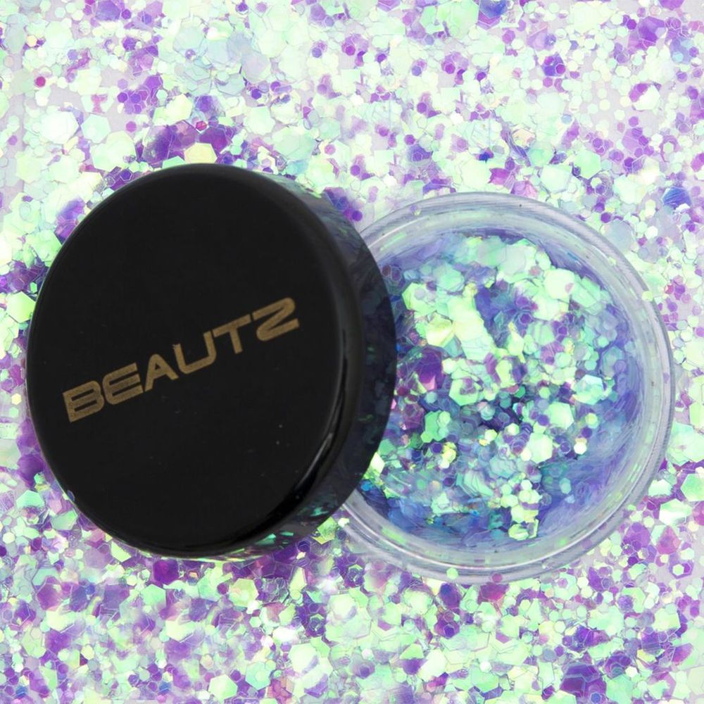 Beautz Chunky Glitter Available in 5 Varieties 10ml pot with 5g of Cosmetic Glit[Unicorn]