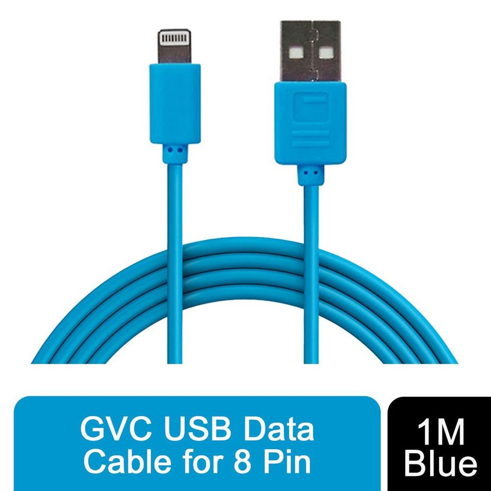 GVC USB Data Cable for 8 Pin 1m - Blue