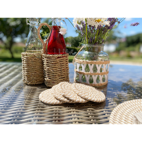 Set of Four Stripey Woven Coasters