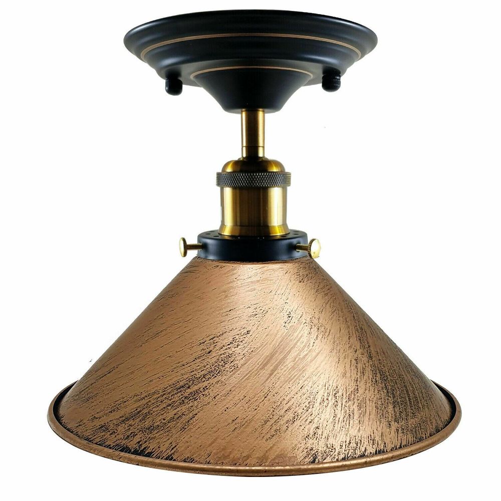 Retro Industrial Ceiling Light Fitting Metal Cone Shape Shade Indoor Lighting