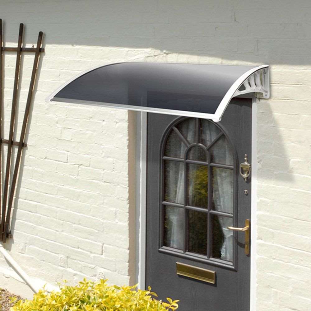 1.2m Tinted Door Canopy - White