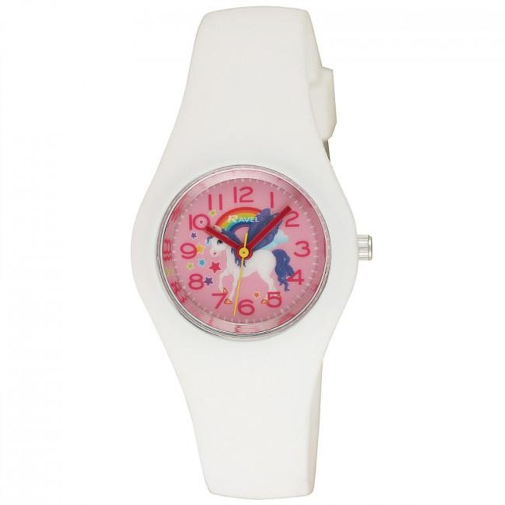 Ravel Girls Summer Silicone Watch R1805-White