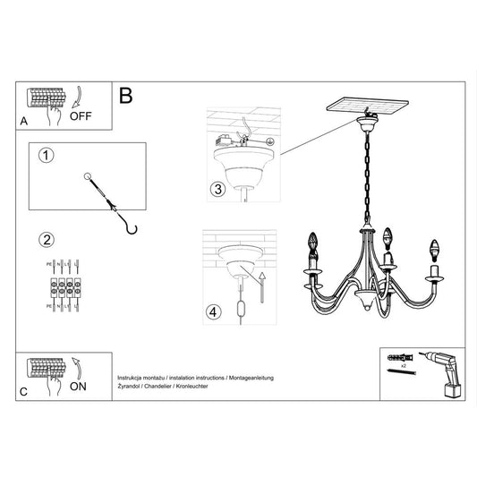 Chandelier steel Minerwa modern Design E14