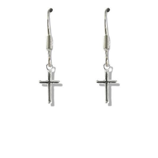 Girls Mini Cross Drop Earrings