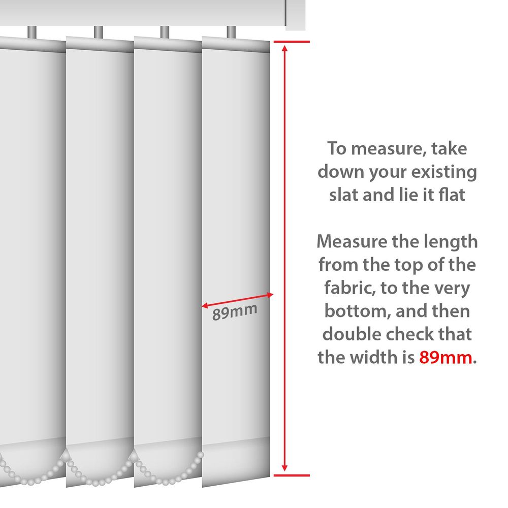 Vertical Blind Slats Replacement 89mm - Cloud White - 2400mm  (J826914A)