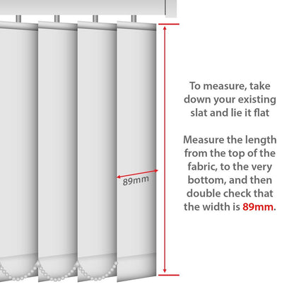 Vertical Blind Slats Replacement 89mm - Cloud White - 2400mm  (J826914A)