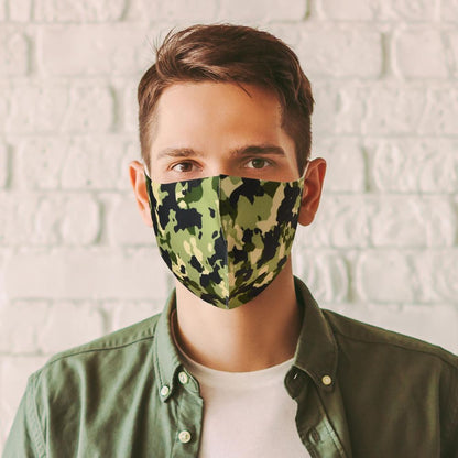 Reusable Mens Face Mask PMS-755036 AS-05411 LIME CAMOUFLAGE