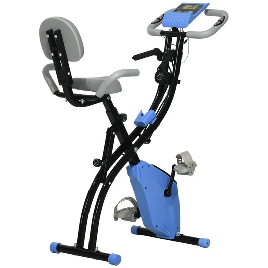 HOMCOM 2-In-1 Folding Exercise Bike with 8-Level Magnetic Resistance