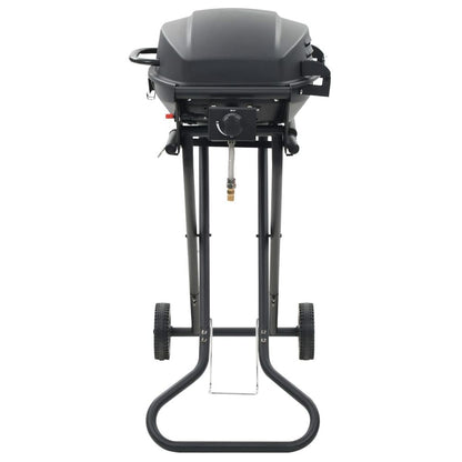 Portable Gas BBQ Grill with Cooking Zone Black