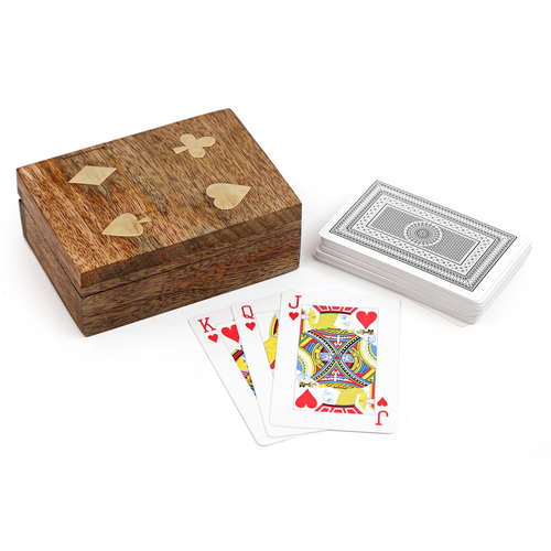 Playing Cards In Wooden Box