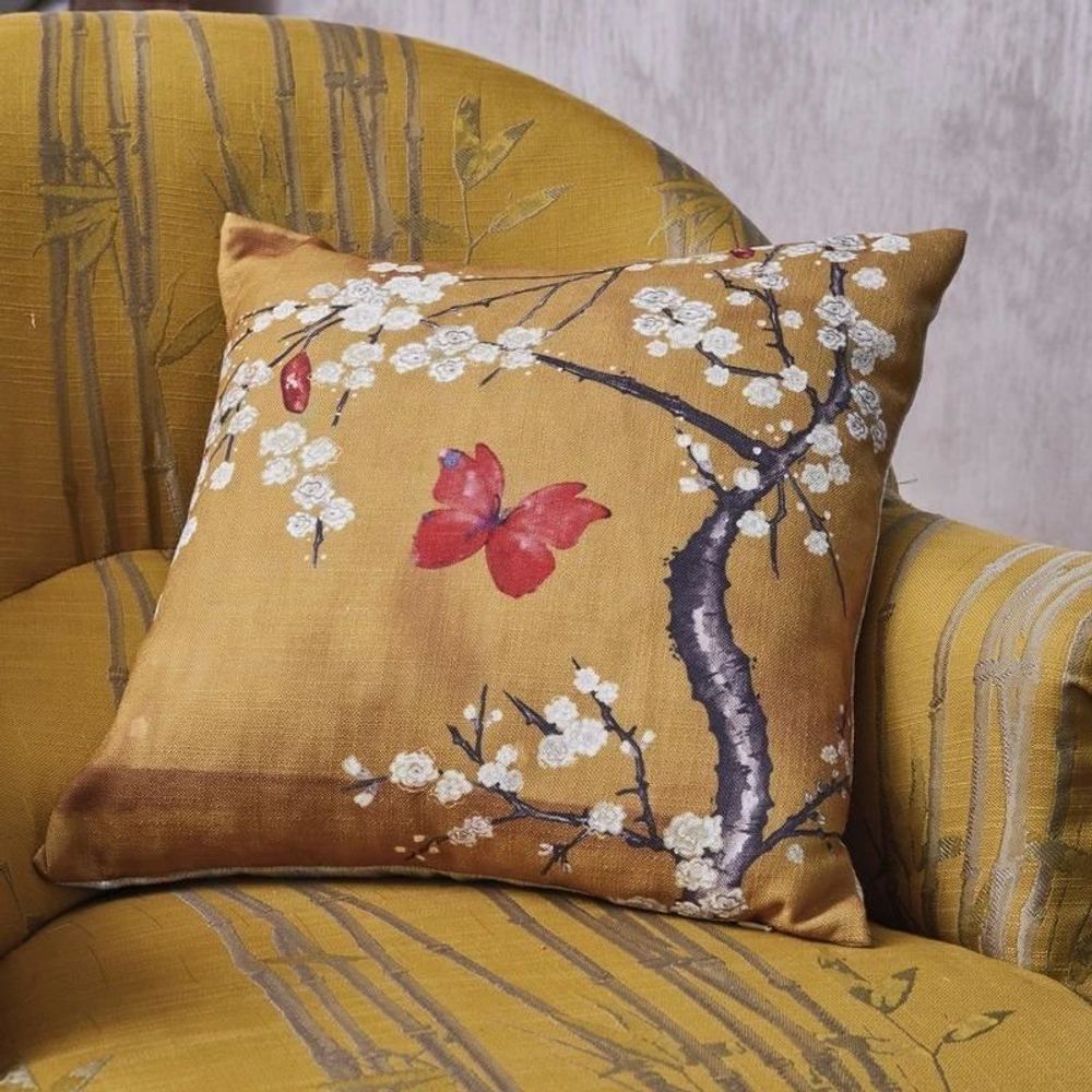 Chateau Blossom Cushion Home Deco Ochre