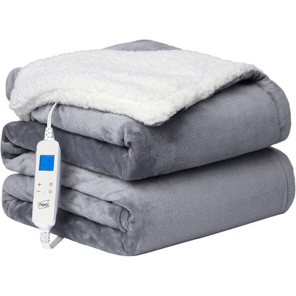 Neo Grey Electric Heated Throw Over Blanket � Reversible