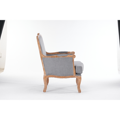 99CM GREY LINEN ARM CHAIR