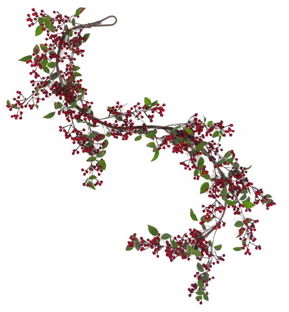 150cm Large Luxury Christmas Natural Look Red Berry Floristry Garland