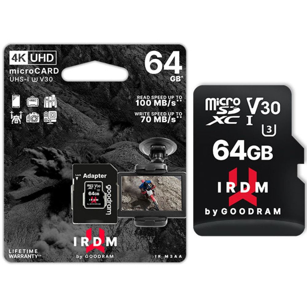 GOODRAM IRDM Micro SD Video Class V30 Memory Card with SD Adapter