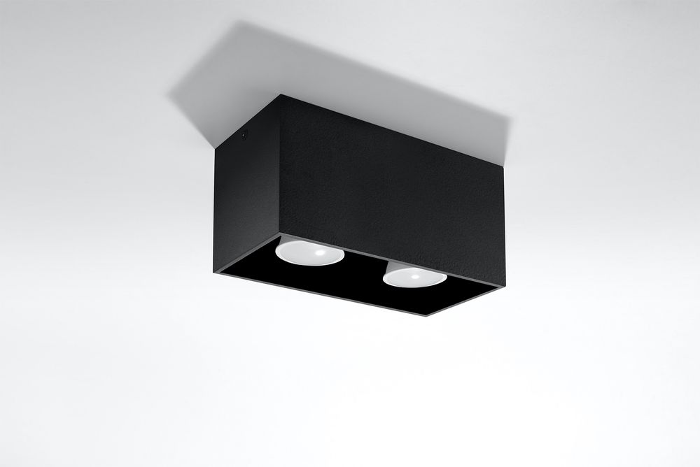 Ceiling Lamp QUAD Black Square Shape Modern Loft Design LED GU10