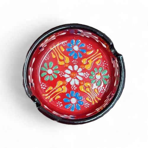 Ceramic Ashtray Tulip Red 8 cm