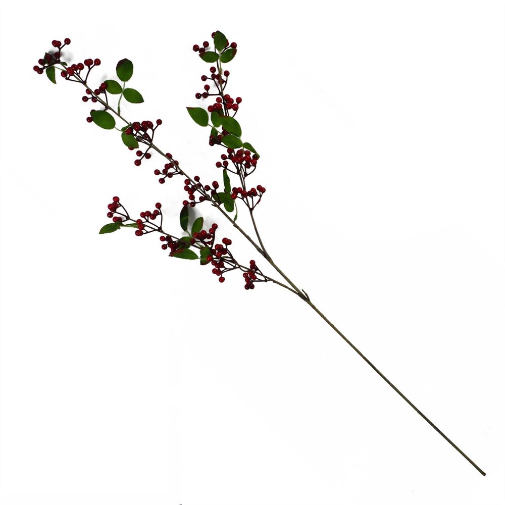 80cm Artificial Red Christmas Berry Spray