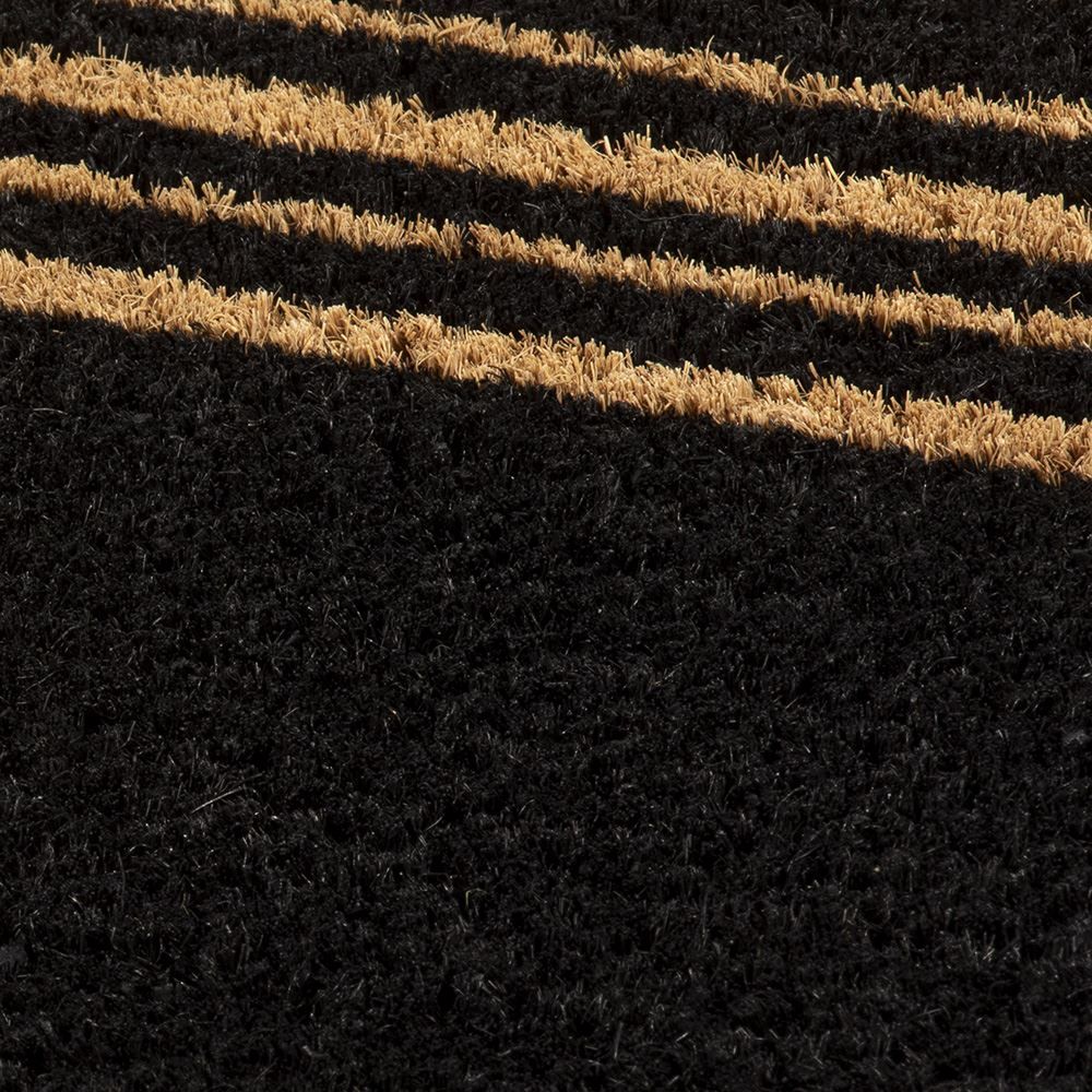 Astley 4 Stripes Latex Backed Coir 45x75cm Black Doormat