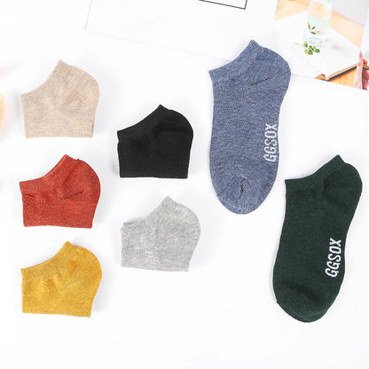 10 Pieces = 5 Pairs Women Invisible Cotton Sock Slippers Lady Female Summer Casual Fashion Soft Short Ankle Shallow Mouth Socks