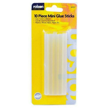 Rolson 10Pcs Mini Glue Sticks - 61222, 72 x 100mm, Great for DIY Jobs