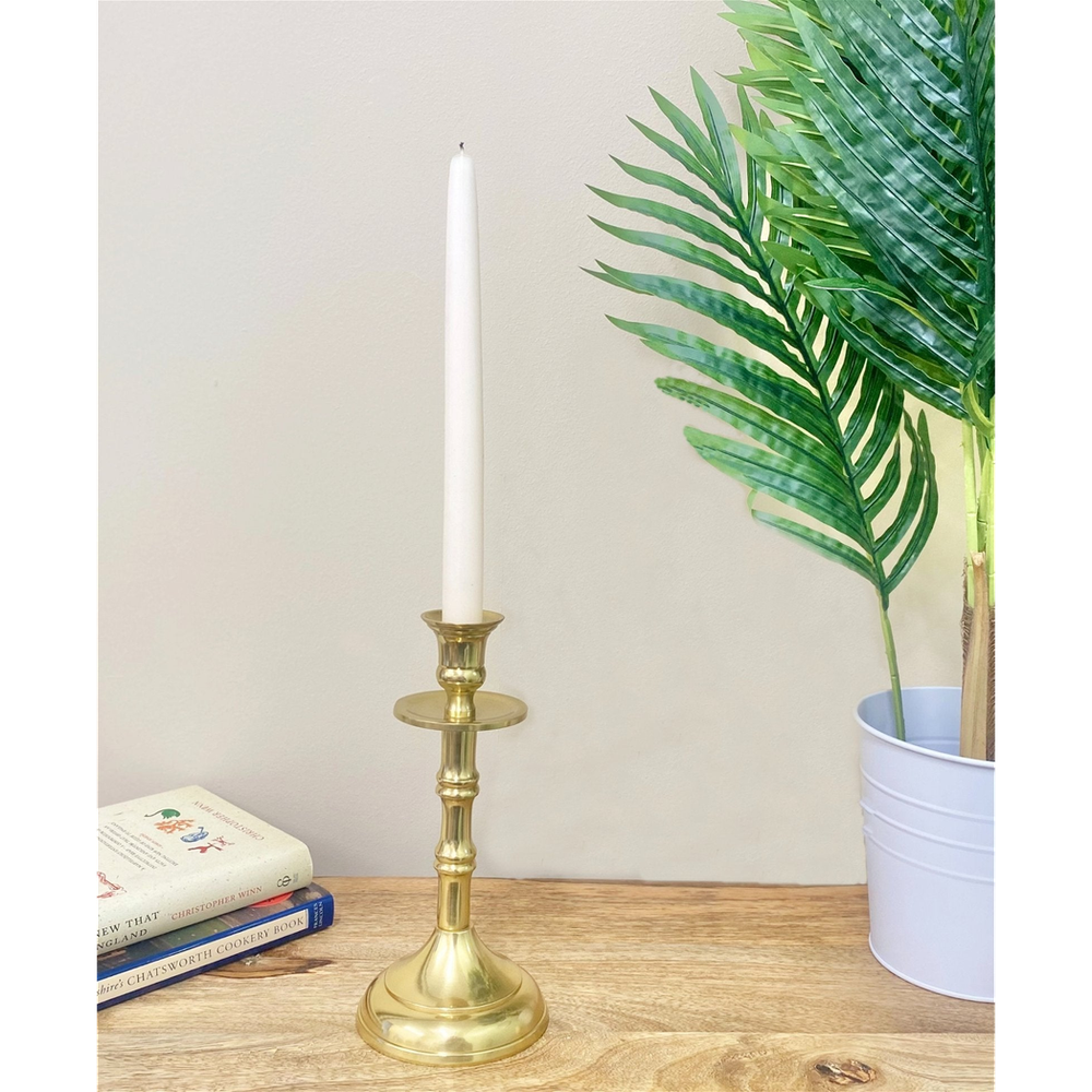 Brass Metal Dinner Candlestick 22cm