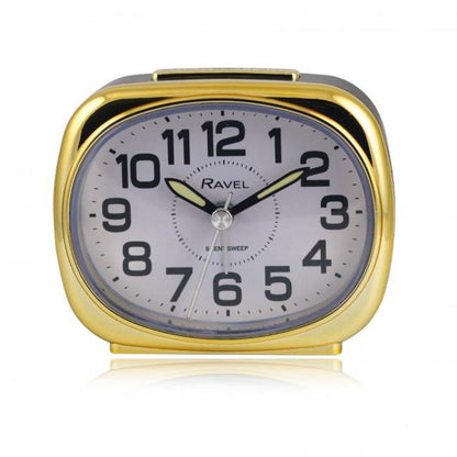 Ravel Small sized pillow shaped Bedside Quartz Alarm Clock - Black / Gold RC040.32