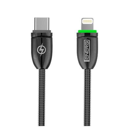 Tech Energi Apple PD USB-C to MFi Lightning 8-Pin Cable (Up to 60W) - 1.2 Metre - Black