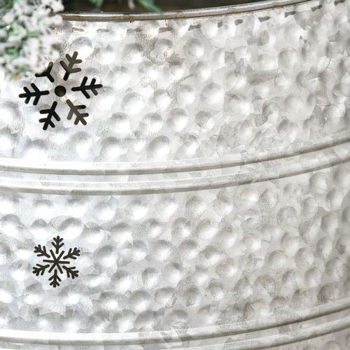 HOMCOM 66cm Christmas Tree Collar with Hollow Snowflake Patterns Silver