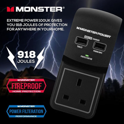 Monster Power Core 100 1 Port USB Surge Protected Socket