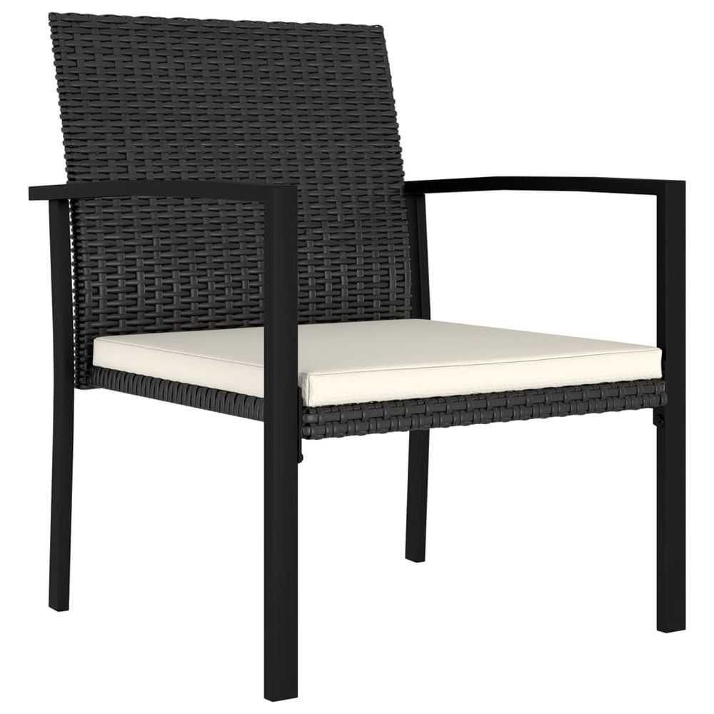 Garden Dining Chairs 4 pcs Poly Rattan Black