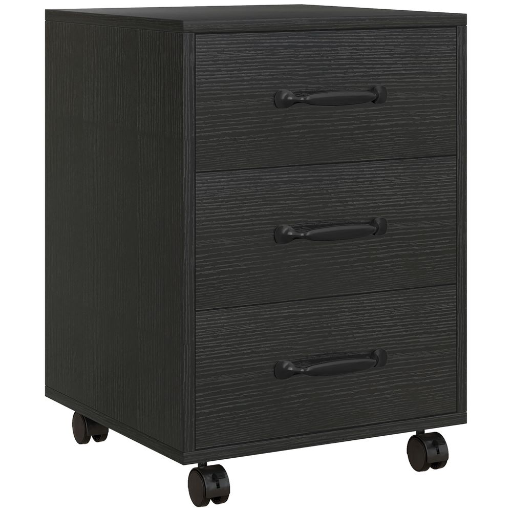 HOMCOM File Cabinet with 3 Drawers, Under Desk Mobile Filing Cabinet