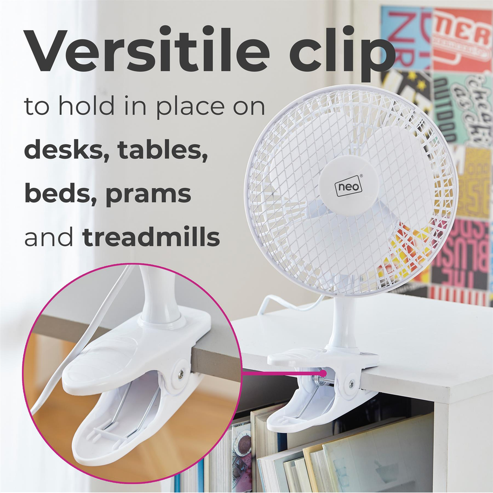 Neo Mini Clip Base Mount Desk Fan � White