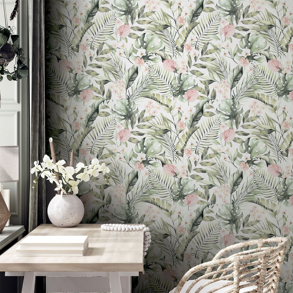 Tropical Floral Pink & Green sw12