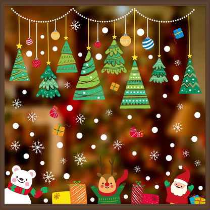 9 Sheets Christmas Window Stickers Double-side PVC Reusable Window Cling