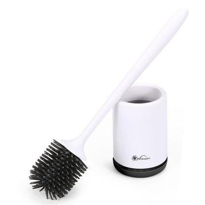 Deep Cleaner Rubber Toilet Brush with Quick Drying Holder Set - Multi Pack