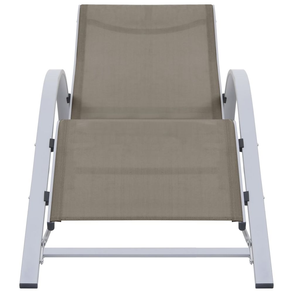 Sun Loungers 2 pcs with Table Aluminium Taupe