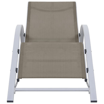 Sun Loungers 2 pcs with Table Aluminium Taupe