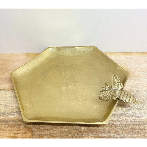 Large Gold Honeycomb Bee Tray