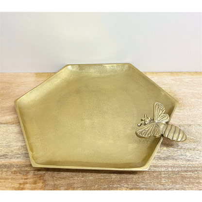 Large Gold Honeycomb Bee Tray