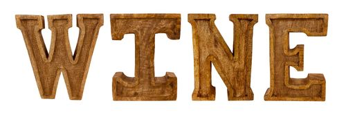 Hand Carved Wooden Embossed Letters Wine