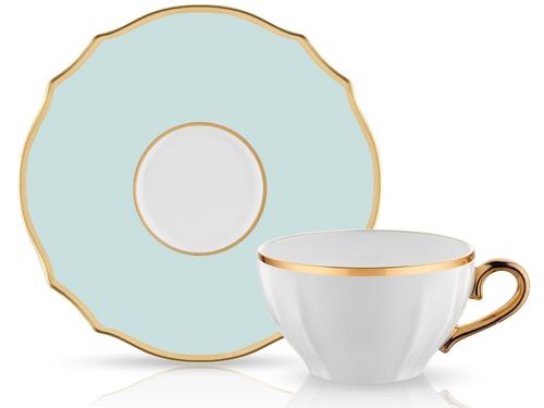 Poem Tea Cup and Saucer Set - Mint Green