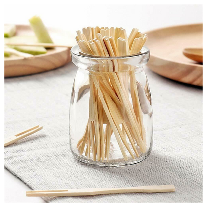 ECO Connection Pack Of 50 Disposable Natural Bamboo Skewer Forks