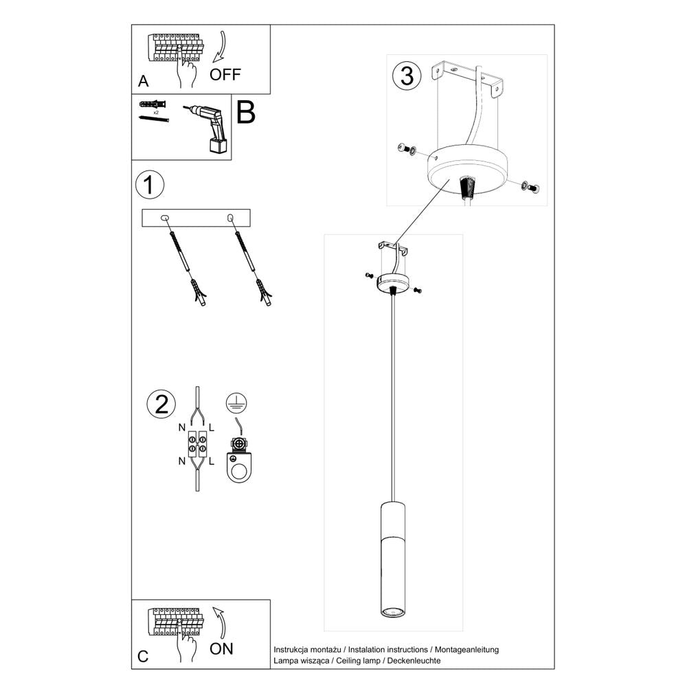 Pendant lamp Steel, concrete Borgio modern Design GU10