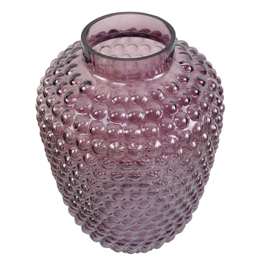 30cm Mulberry Purple Bubble Glass Vase