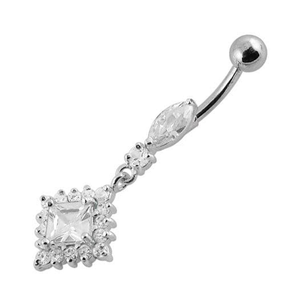 Diamond shapedFancy Dangling Belly Ring