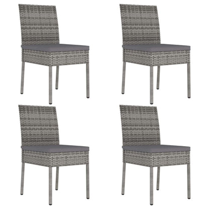 Garden Dining Chairs 4 pcs Poly Rattan Grey