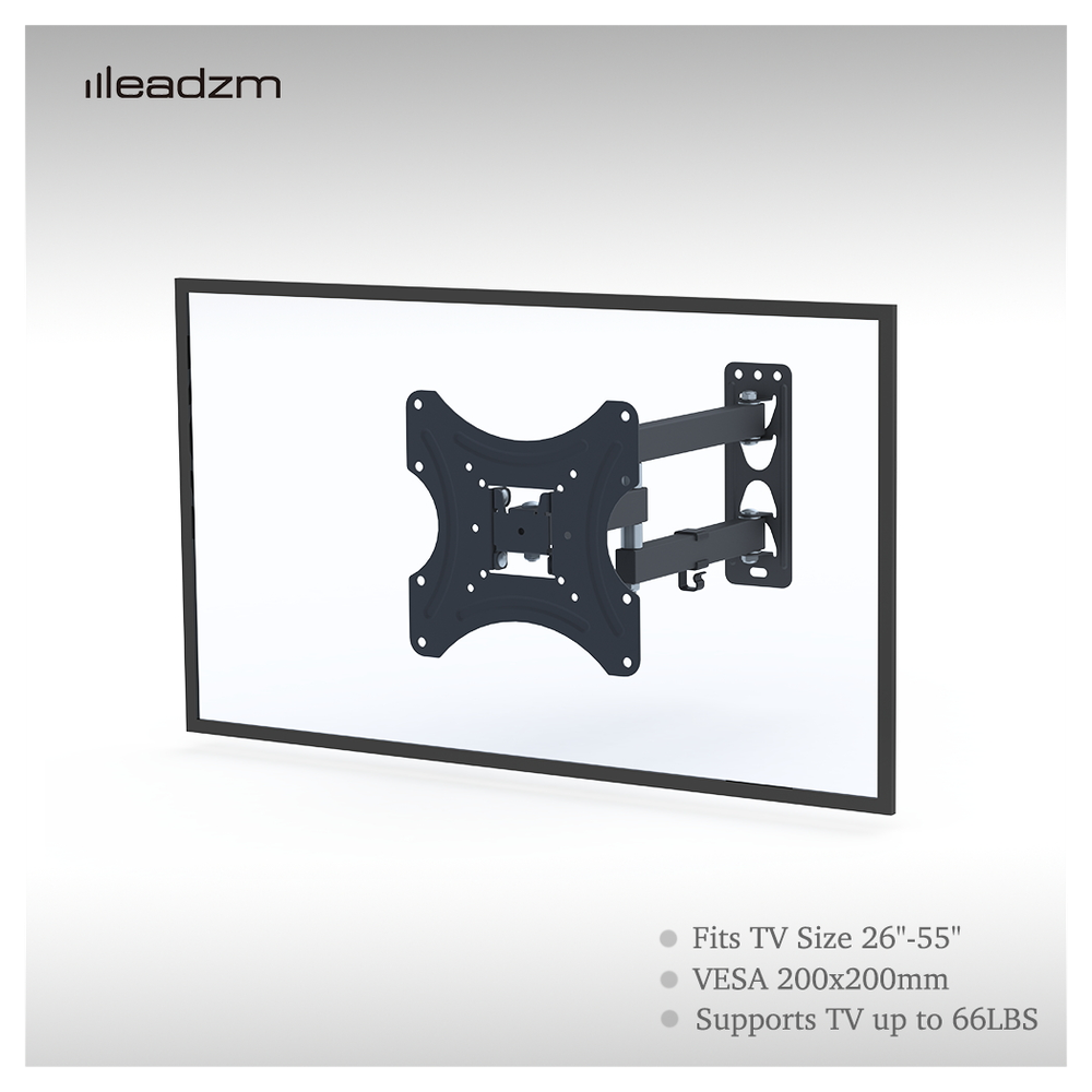 LEADZM 26-50" Adjustable Wall Mount Bracket Rotatable TV Stand TMX200 with Spirit Level