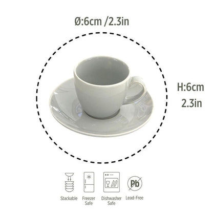 Porcelain Coffee&Tea Cup Espresso&Turkish Coffee Cups Light Grey